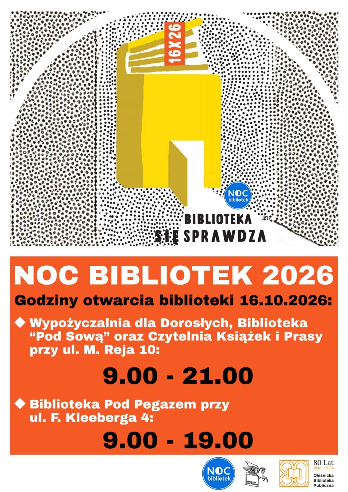 Godziny otwarcia biblioteki 16 października Godziny otwarcia biblioteki 16 października