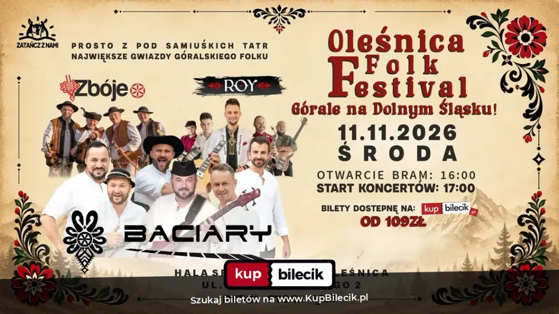Górale wkraczają do Oleśnicy! Trzy zespoły na jednej scenie Górale wkraczają do Oleśnicy! Trzy zespoły na jednej scenie