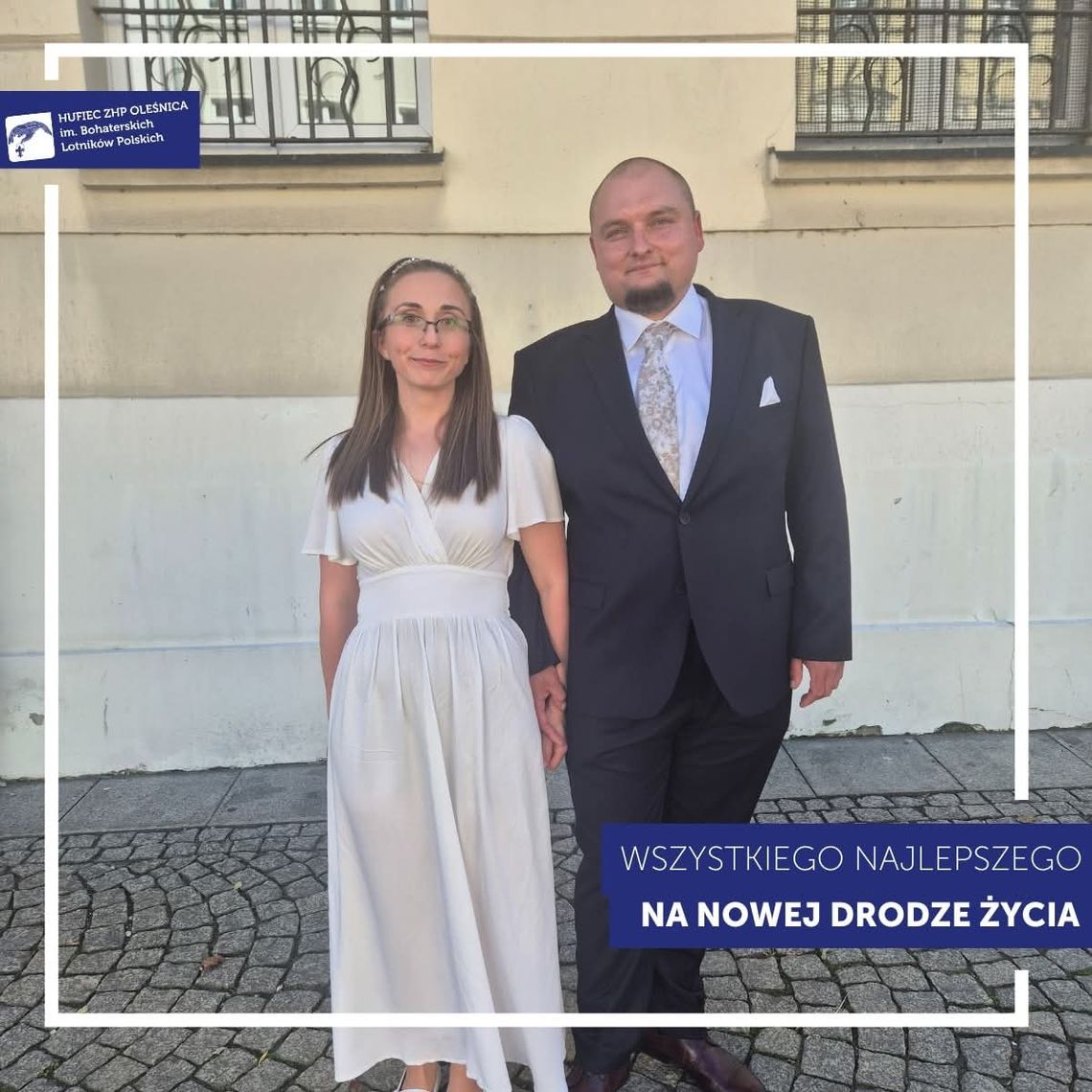 Harcerska młoda para stanęła na ślubnym kobiercu