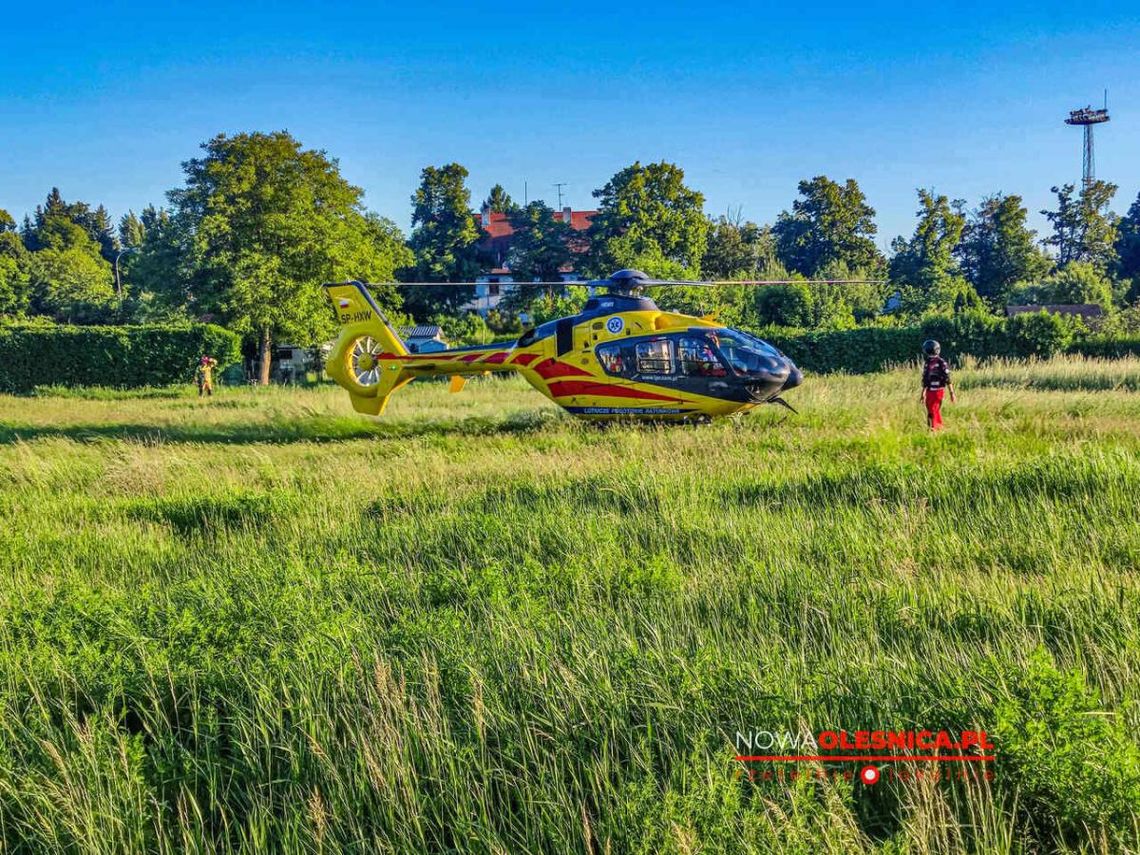 Helikopter LPR lądował w centrum miasta po potrąceniu pieszego Helikopter LPR lądował w centrum miasta po potrąceniu pieszego