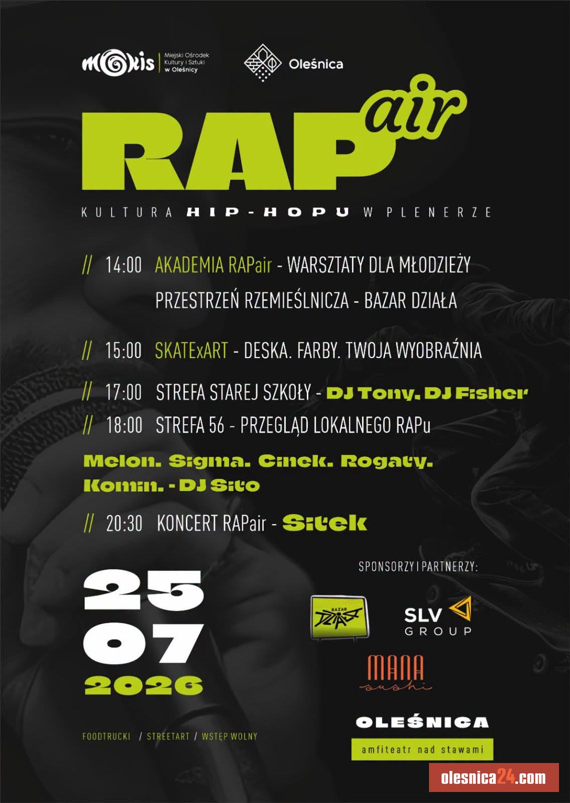 Hip-hop przejmie Oleśnicę! Darmowy festiwal RAPair z gwiazdą wieczoru Hip-hop przejmie Oleśnicę! Darmowy festiwal RAPair z gwiazdą wieczoru