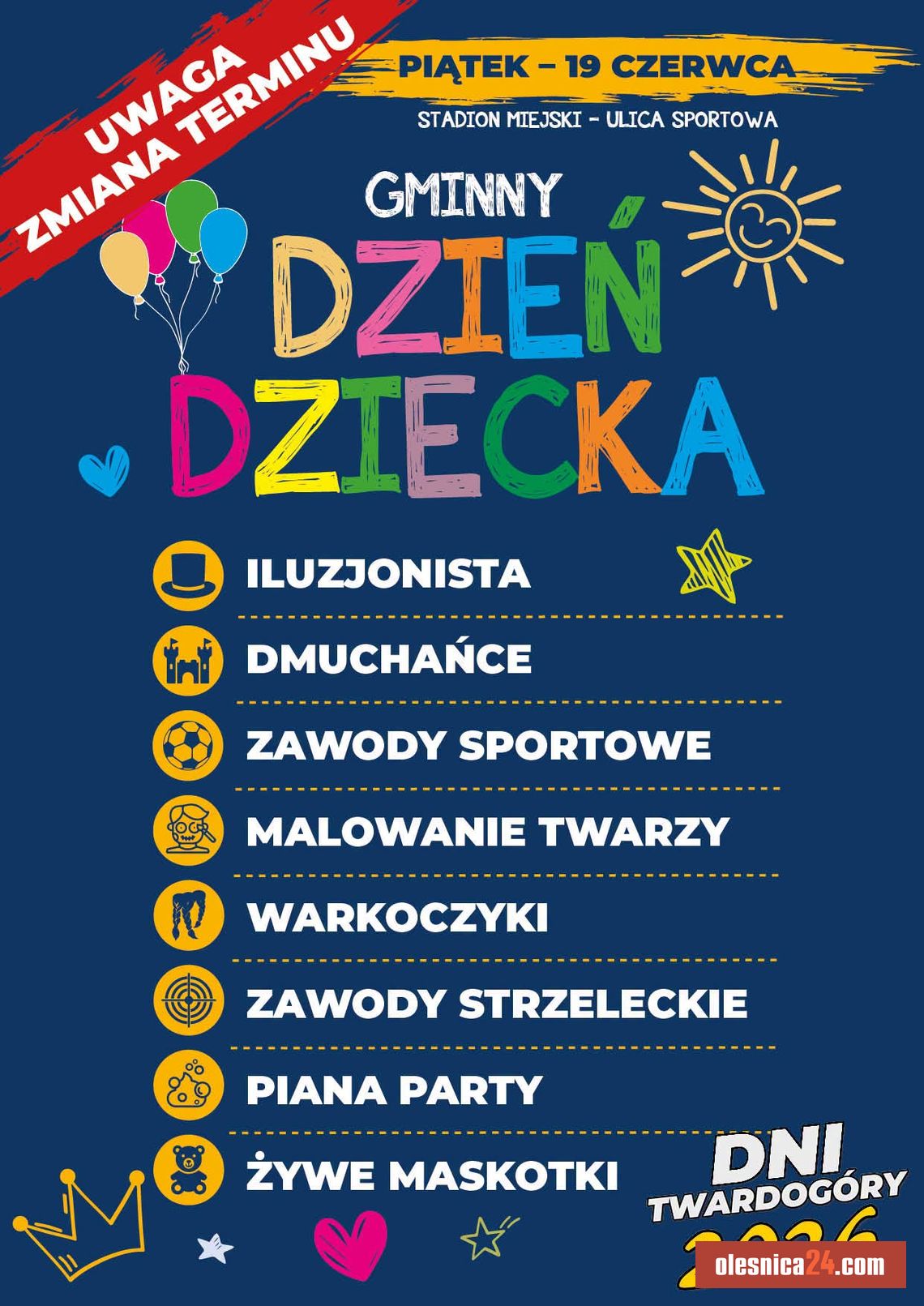 Iluzjonista, piana party i dmuchańce. Twardogóra zaprasza na Gminny Dzień Dziecka Iluzjonista, piana party i dmuchańce. Twardogóra zaprasza na Gminny Dzień Dziecka