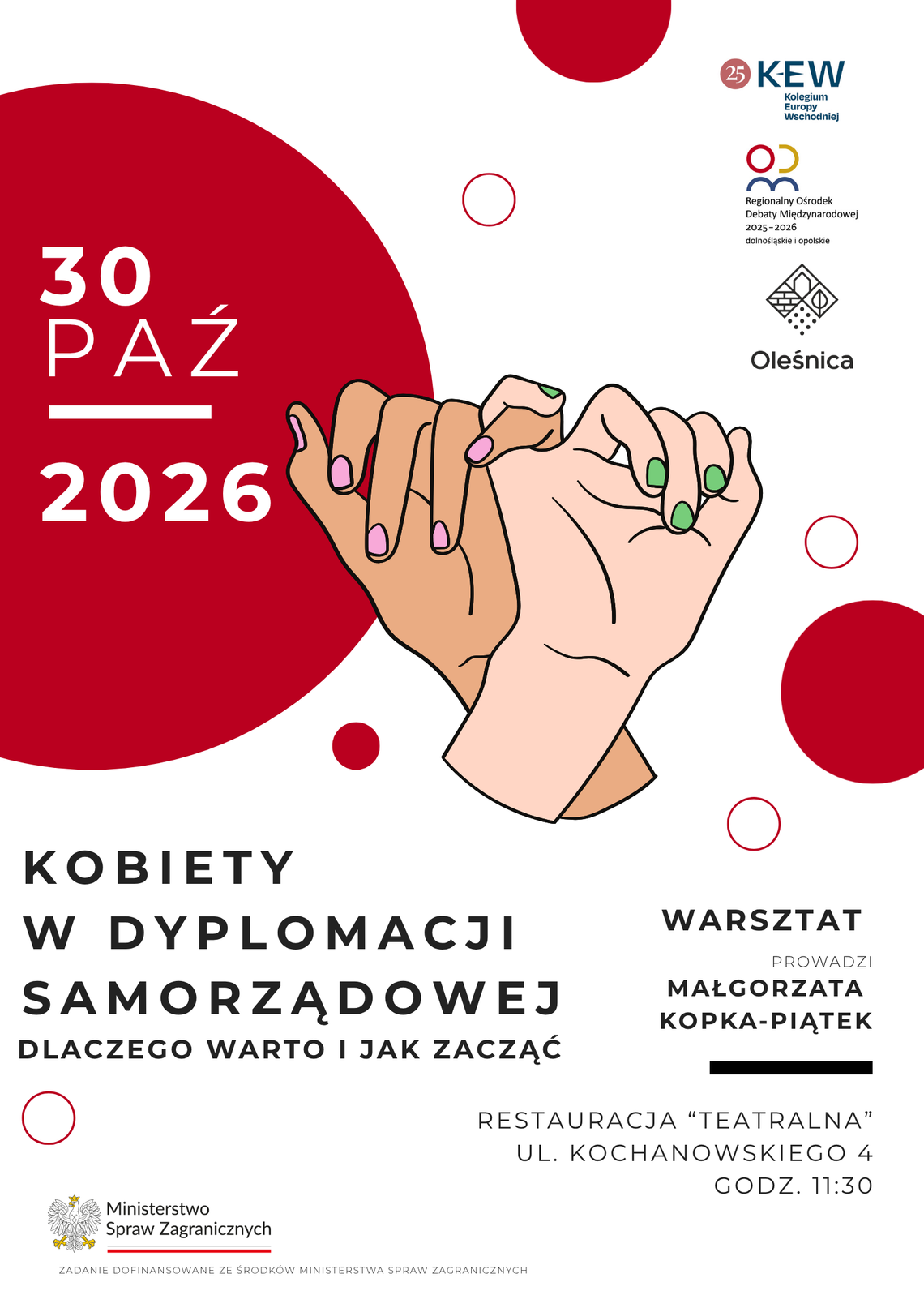 Jak kobiety zmieniają lokalną dyplomację? Wyjątkowe warsztaty w Oleśnicy Jak kobiety zmieniają lokalną dyplomację? Wyjątkowe warsztaty w Oleśnicy