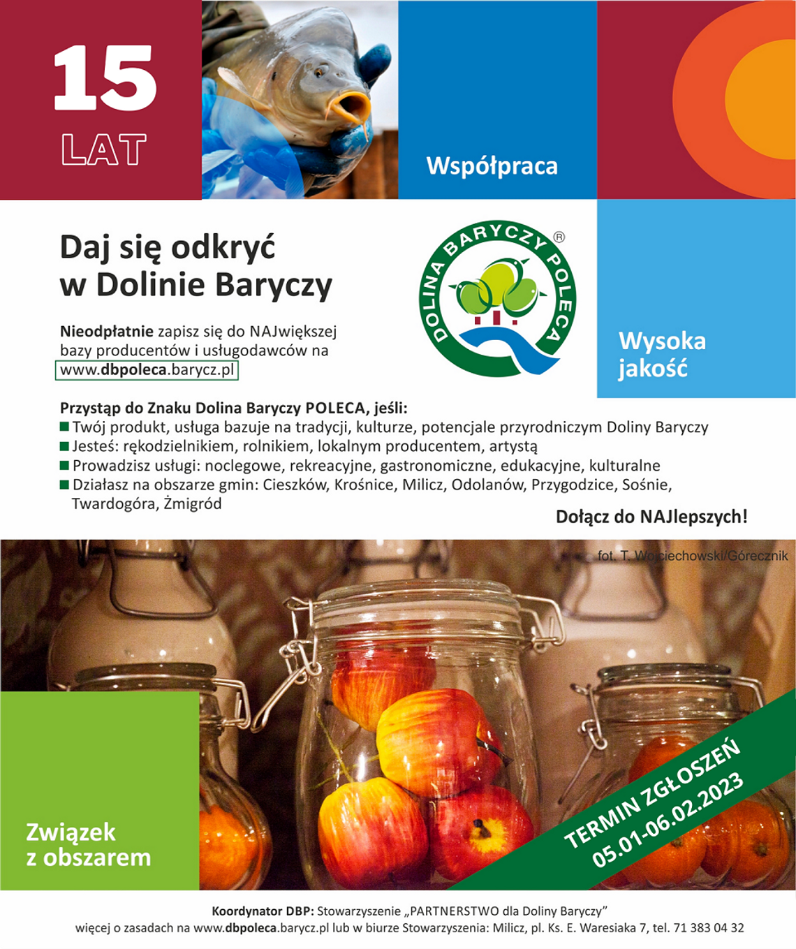 Jubileuszowa edycja Znaku Dolina Baryczy poleca - zgłoś swój produkt, usługę!