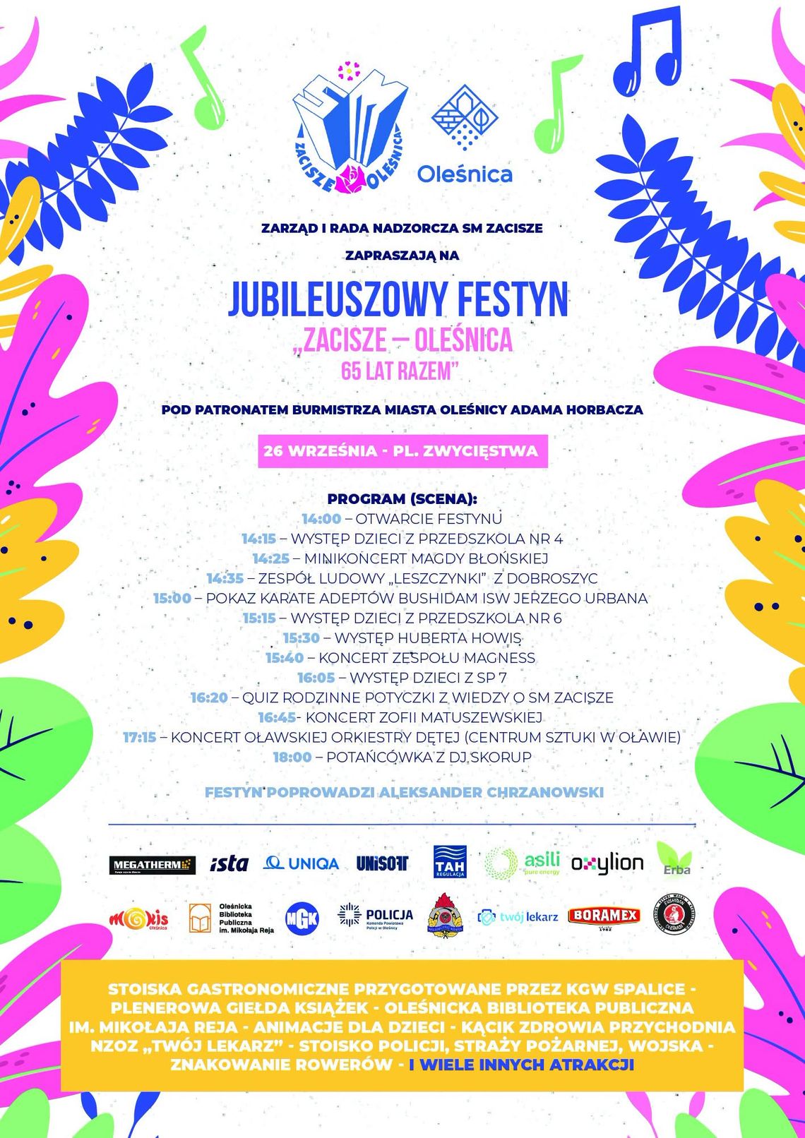 Jubileuszowy Festyn „Zacisze – Oleśnica. 65 lat razem" Jubileuszowy Festyn „Zacisze – Oleśnica. 65 lat razem"