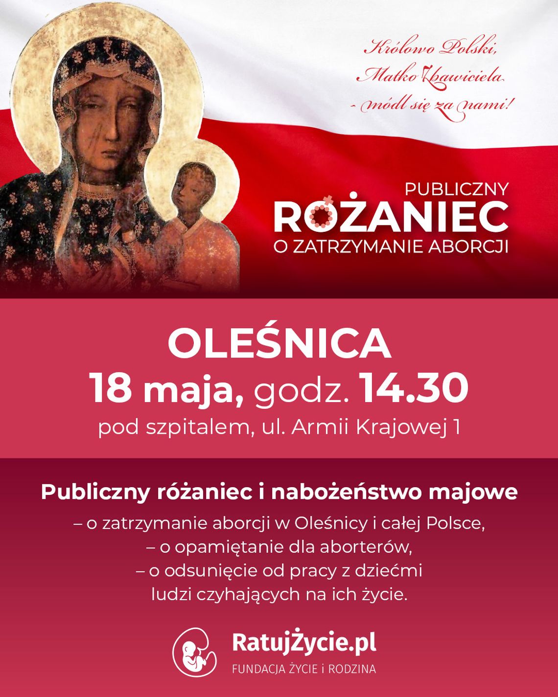 Kaja Godek wzywa na publiczny różaniec do Oleśnicy