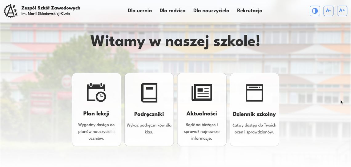 Kalkulator rekrutacyjny dla absolwentów szkół podstawowych - nowa strona ZSZ w Oleśnicy
