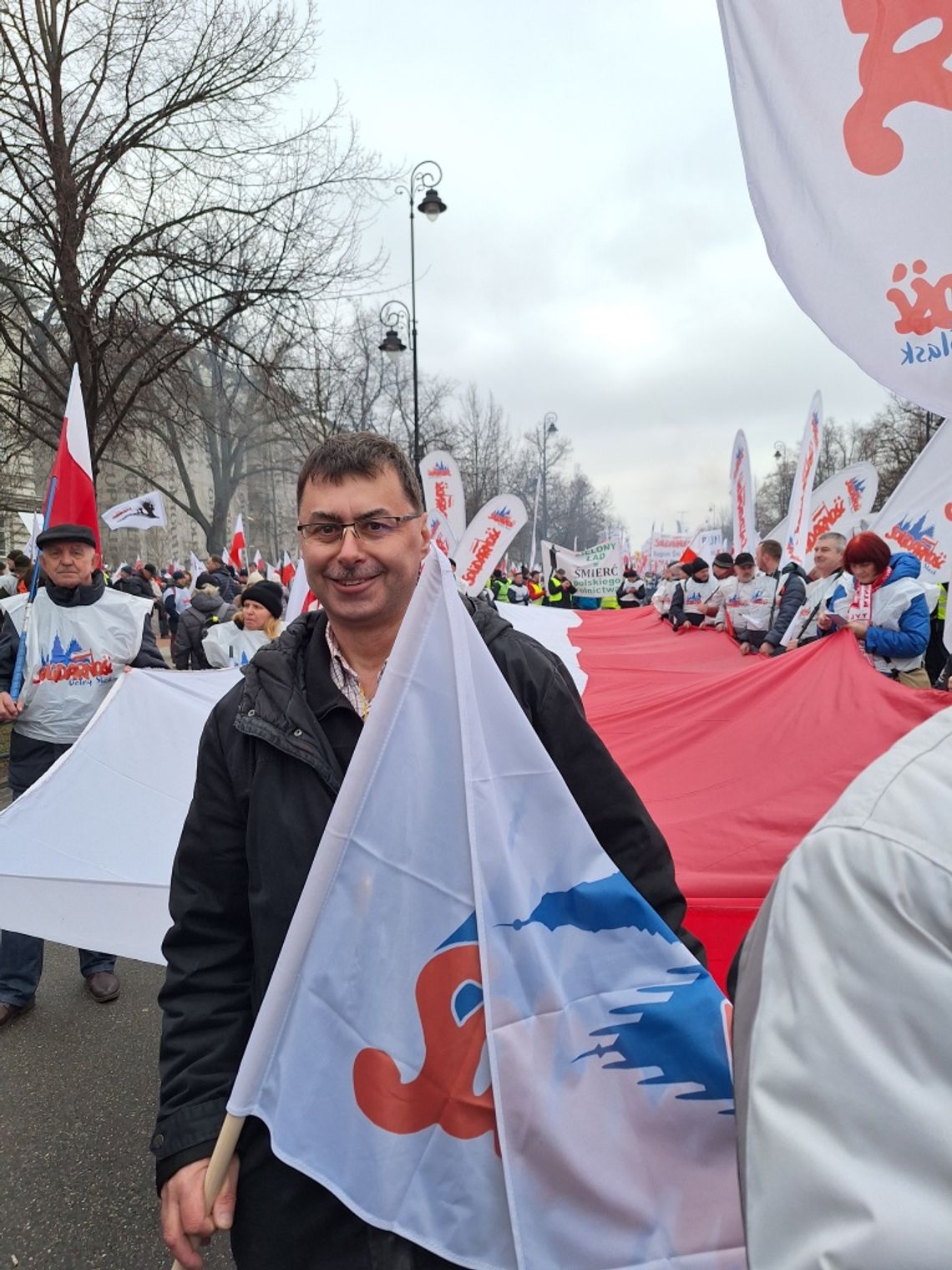 Kandydat na burmistrza z rolnikami w Warszawie