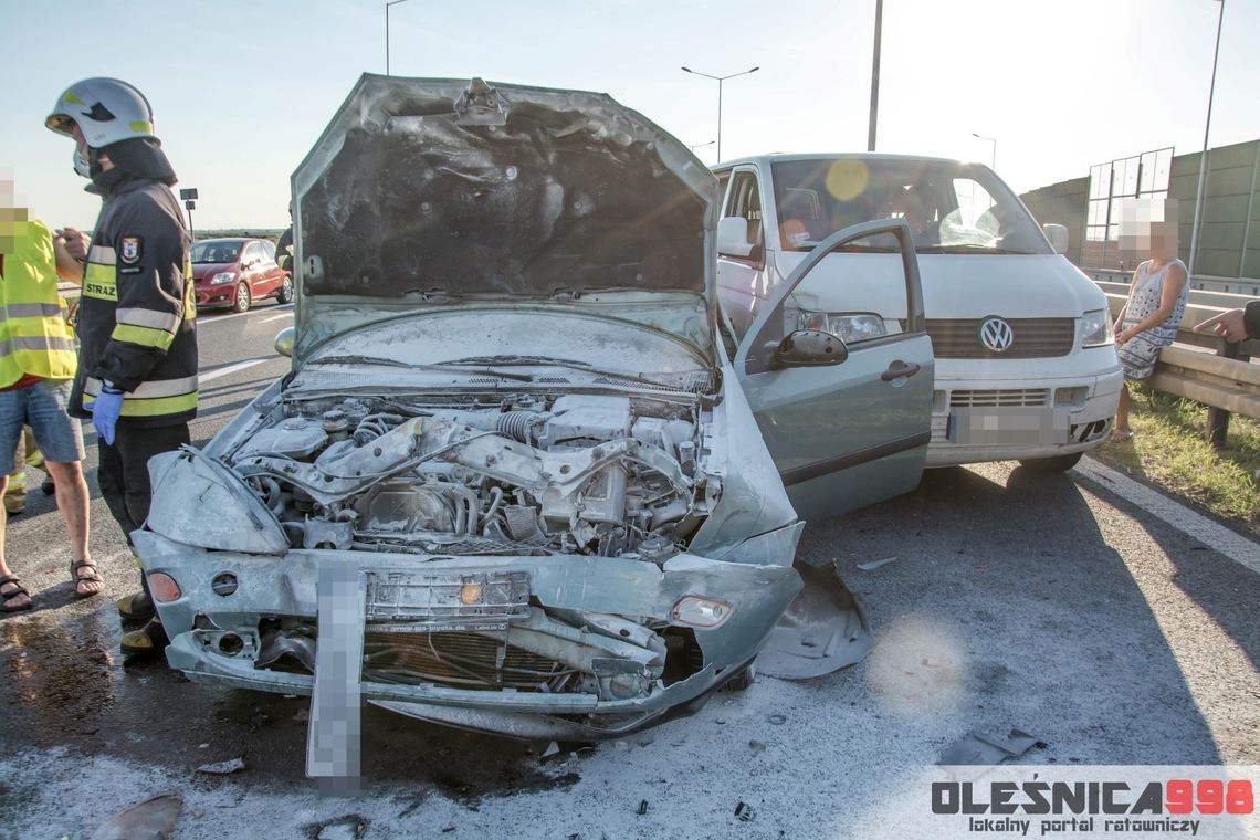 Karambol na węźle w Dąbrowie Oleśnickiej