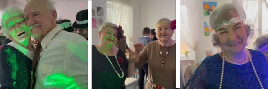 Karnawał w pełni – seniorzy z Dziennego Domu Senior+ w Oleśnicy bawią się z wodzirejem (ROLKA)