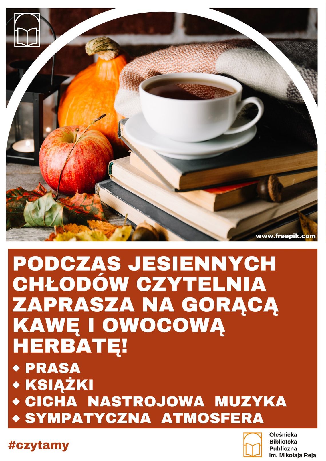 Kawa i herbata do wyboru. Gazeta lub książka - obowiązkowa!