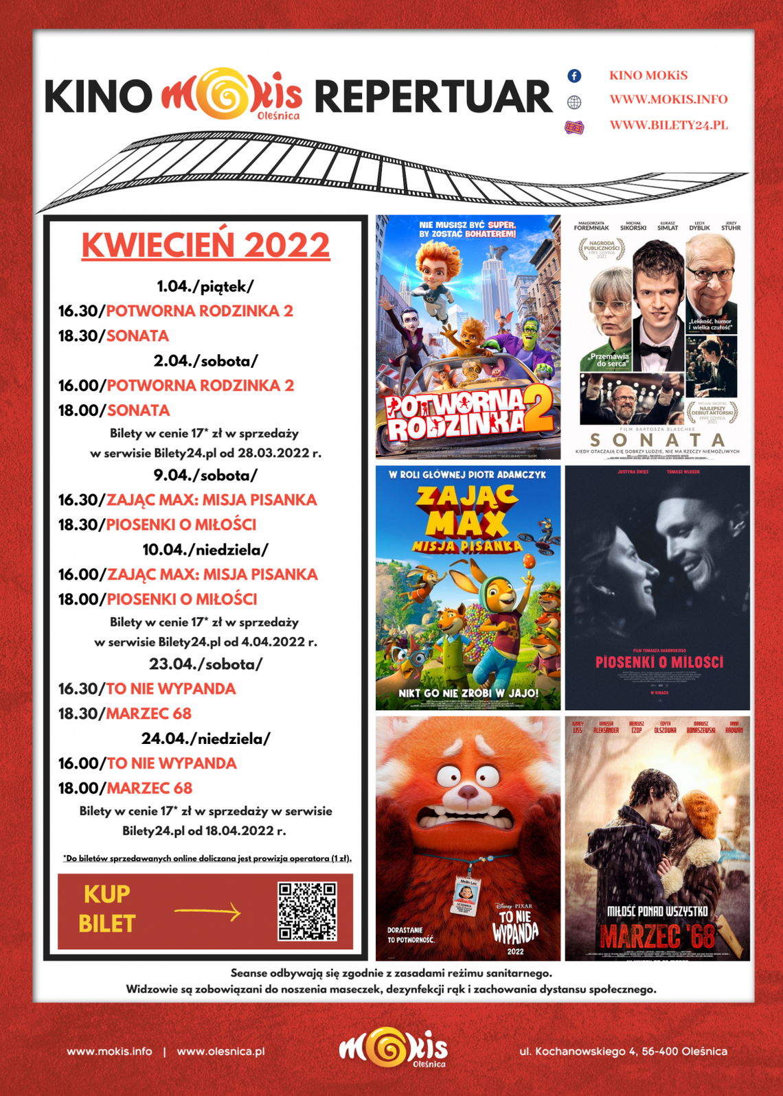 Kino MOKiS Oleśnica - repertuar na kwiecień
