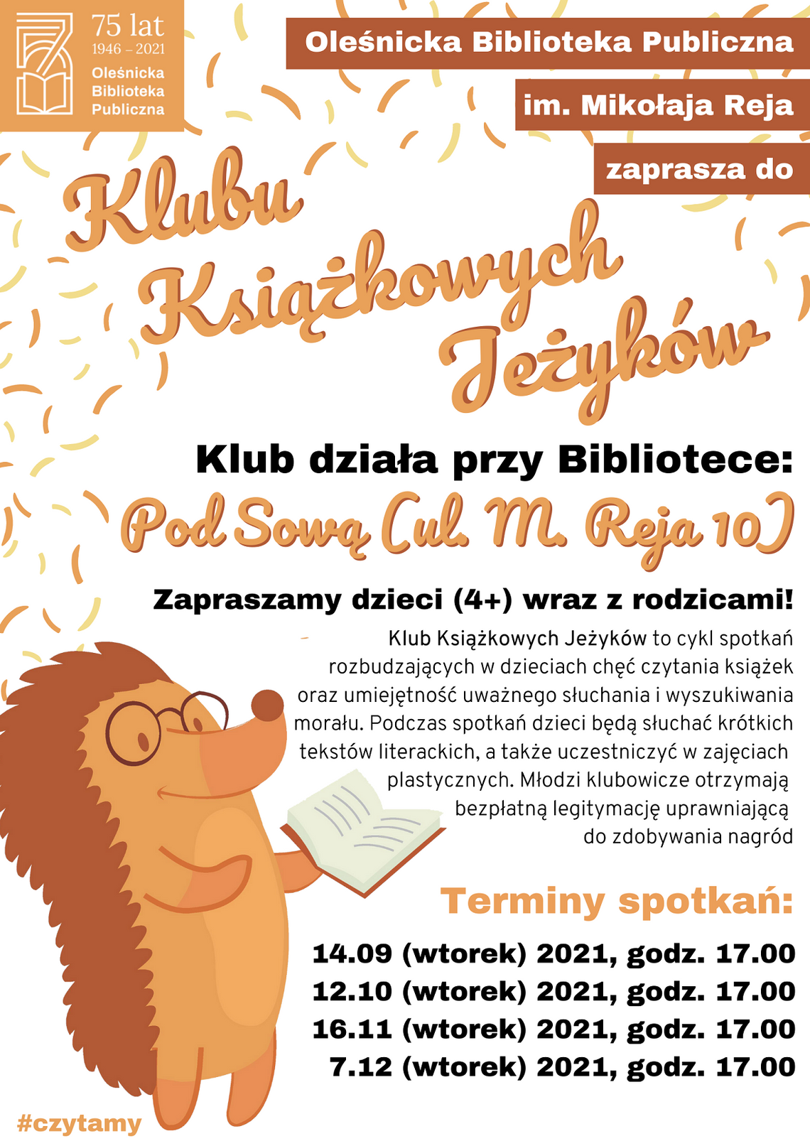  Klub Książkowych Jeżyków w Bibliotece "Pod Sową" powraca