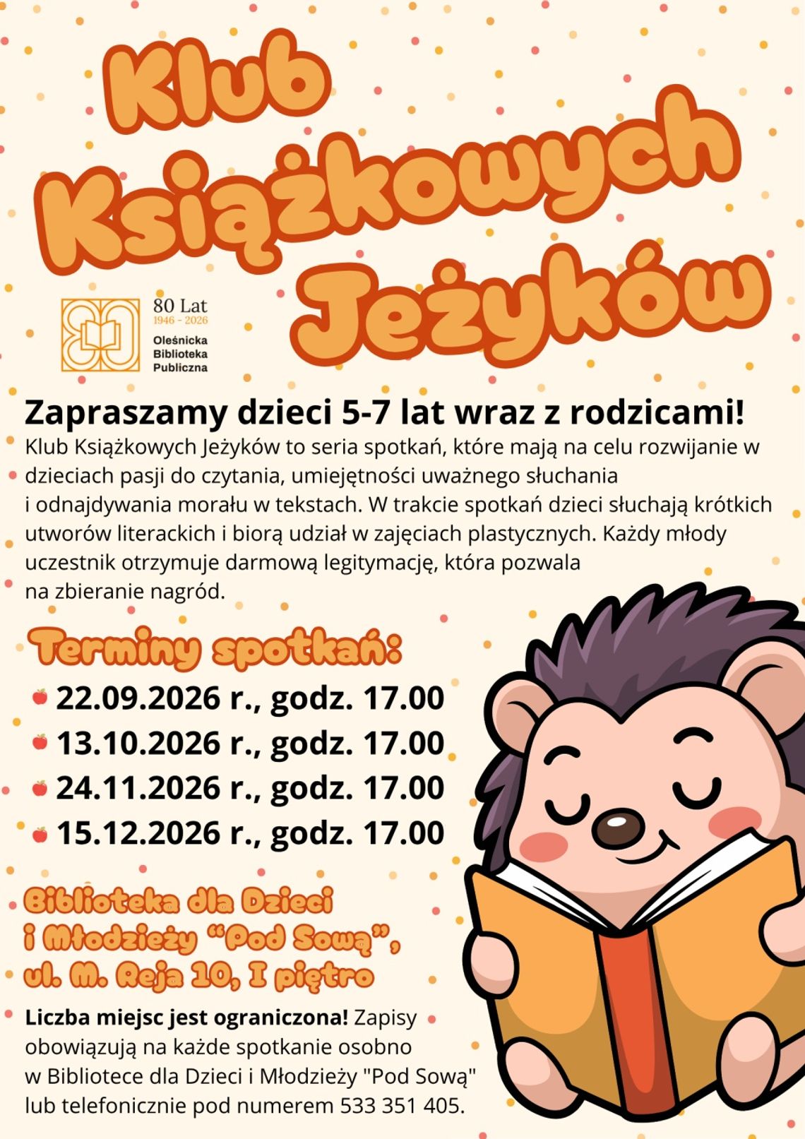 Klub Książkowych Jeżyków wraca po wakacjach