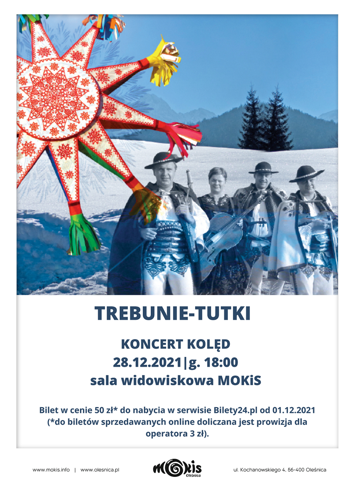 Koncert kolęd w wykonaniu zespołu Trebunie Tutki w Oleśnicy