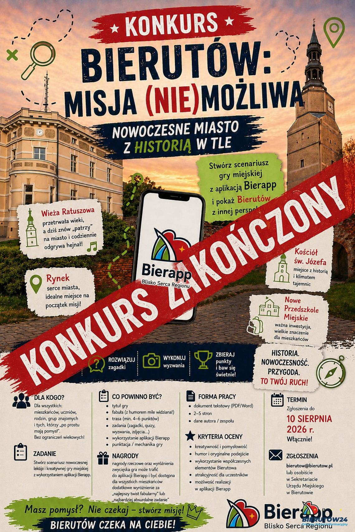 Konkurs „Bierutów: Misja (Nie)możliwa” rozstrzygnięty. Znamy laureatów