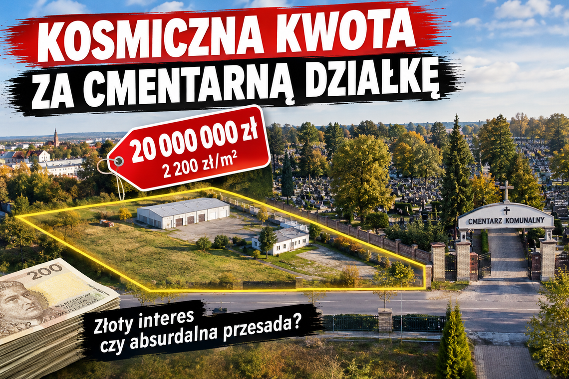 KOSMICZNA KWOTA  ZA CMENTARNĄ DZIAŁKĘ