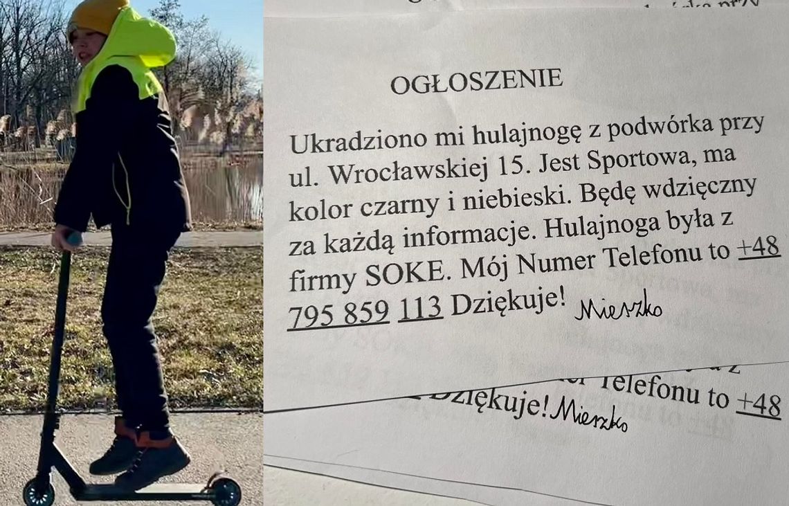 Kto ukradł 8-latkowi hulajnogę w Oleśnicy? [AKTUALIZACJA]