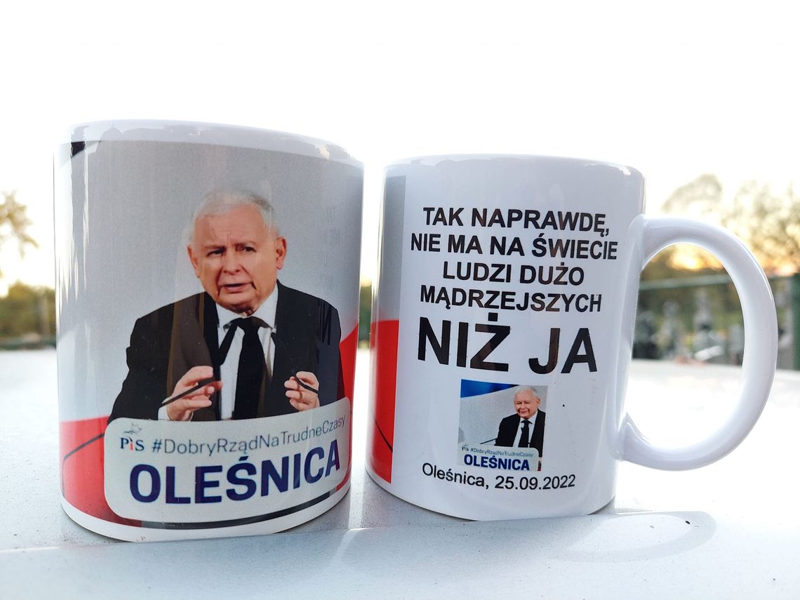 Kubek z Kaczyńskim wykonany przez mieszkańca Oleśnicy Kubek z Kaczyńskim wykonany przez mieszkańca Oleśnicy