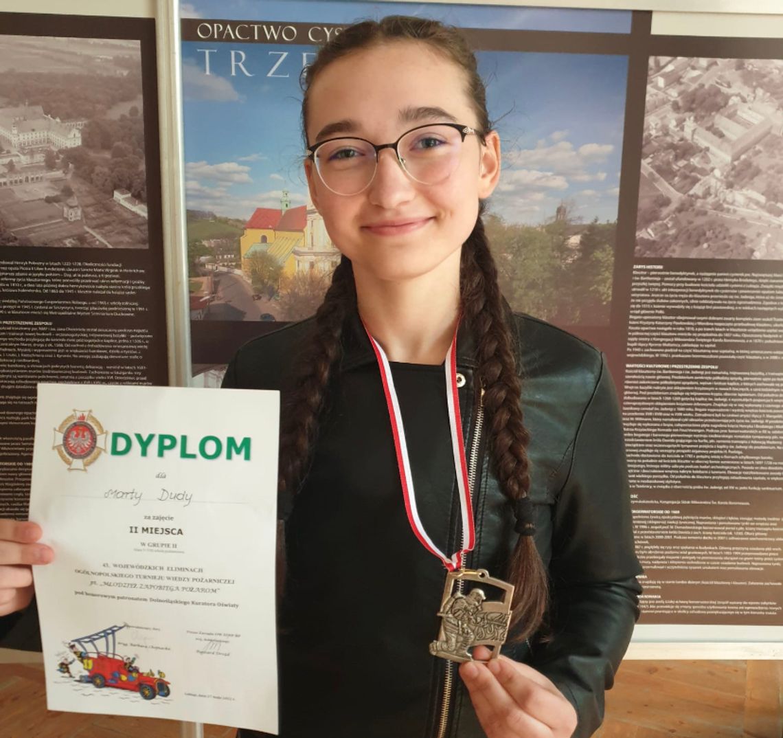 Marta Duda ze Szkoły Podstawowej w Drołtowicach w ogólnopolskim finale konkursu wiedzy pożarniczej