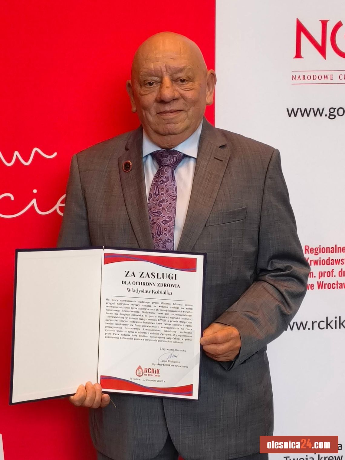 Medal za Zasługi dla Ochrony Zdrowia dla działacza z Bierutowa Medal za Zasługi dla Ochrony Zdrowia dla działacza z Bierutowa