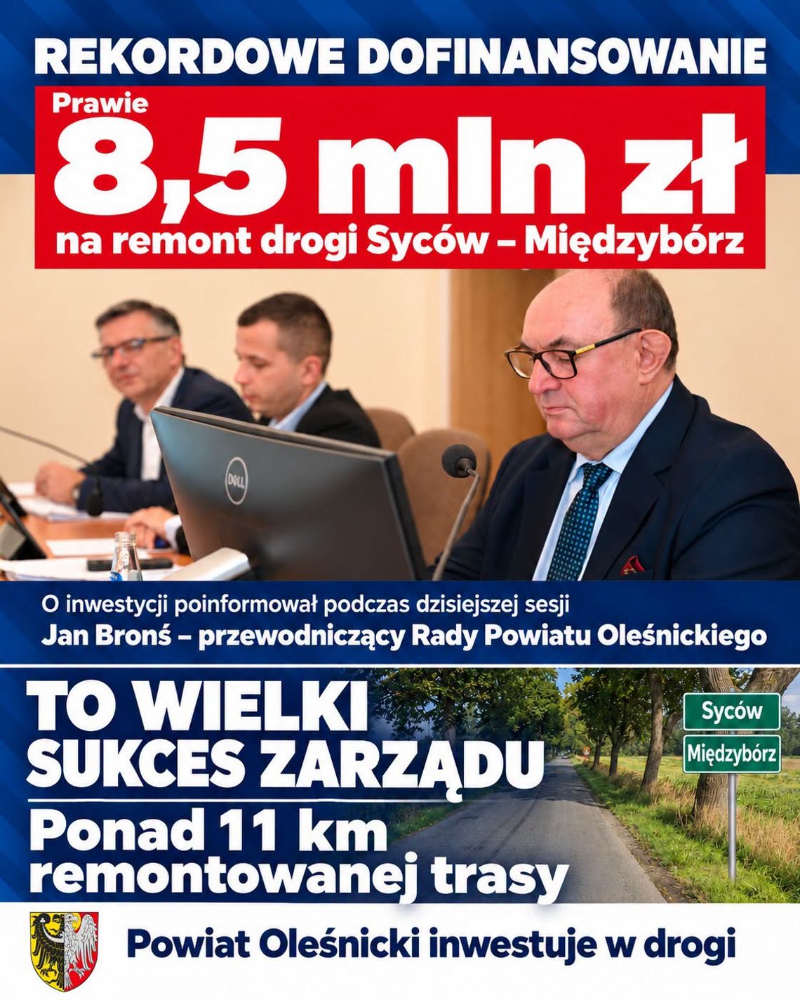 Miliony na kluczową trasę w powiecie oleśnickim Miliony na kluczową trasę w powiecie oleśnickim