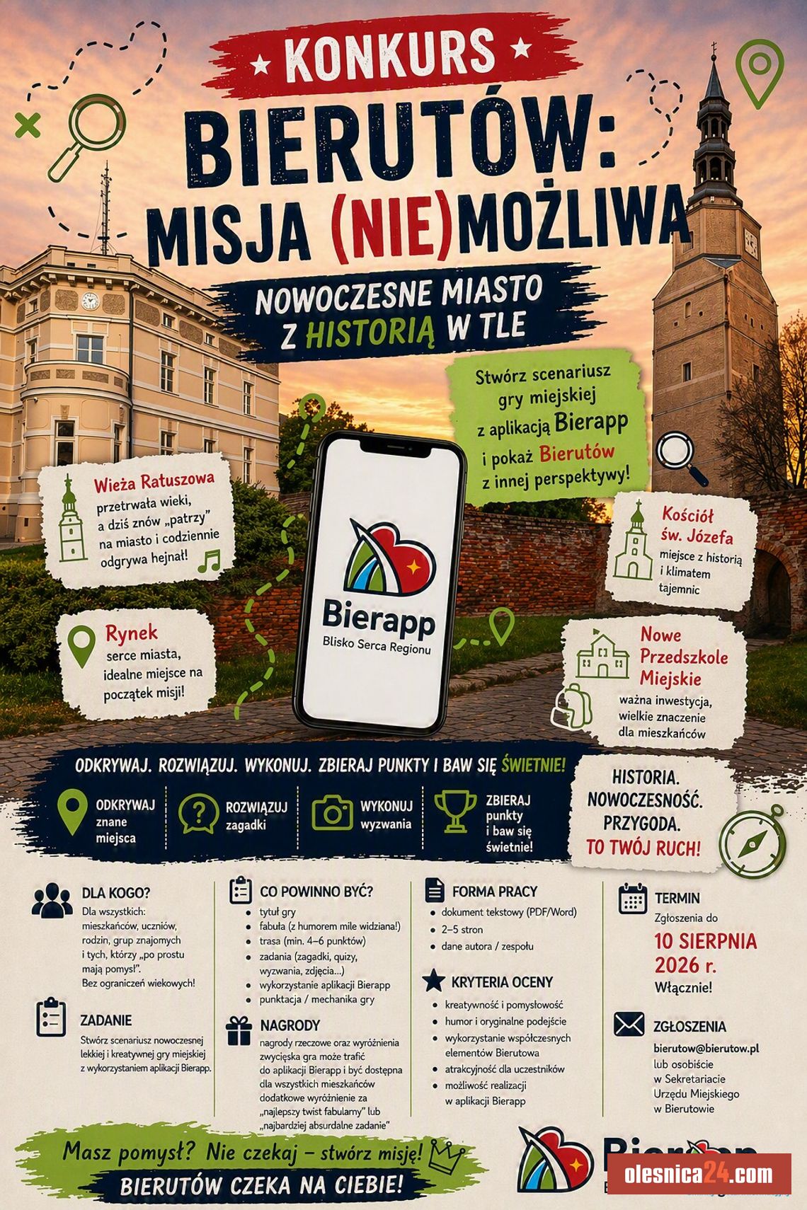 „Misja (nie)możliwa” – Bierutów zaprasza do stworzenia własnej gry miejskiej