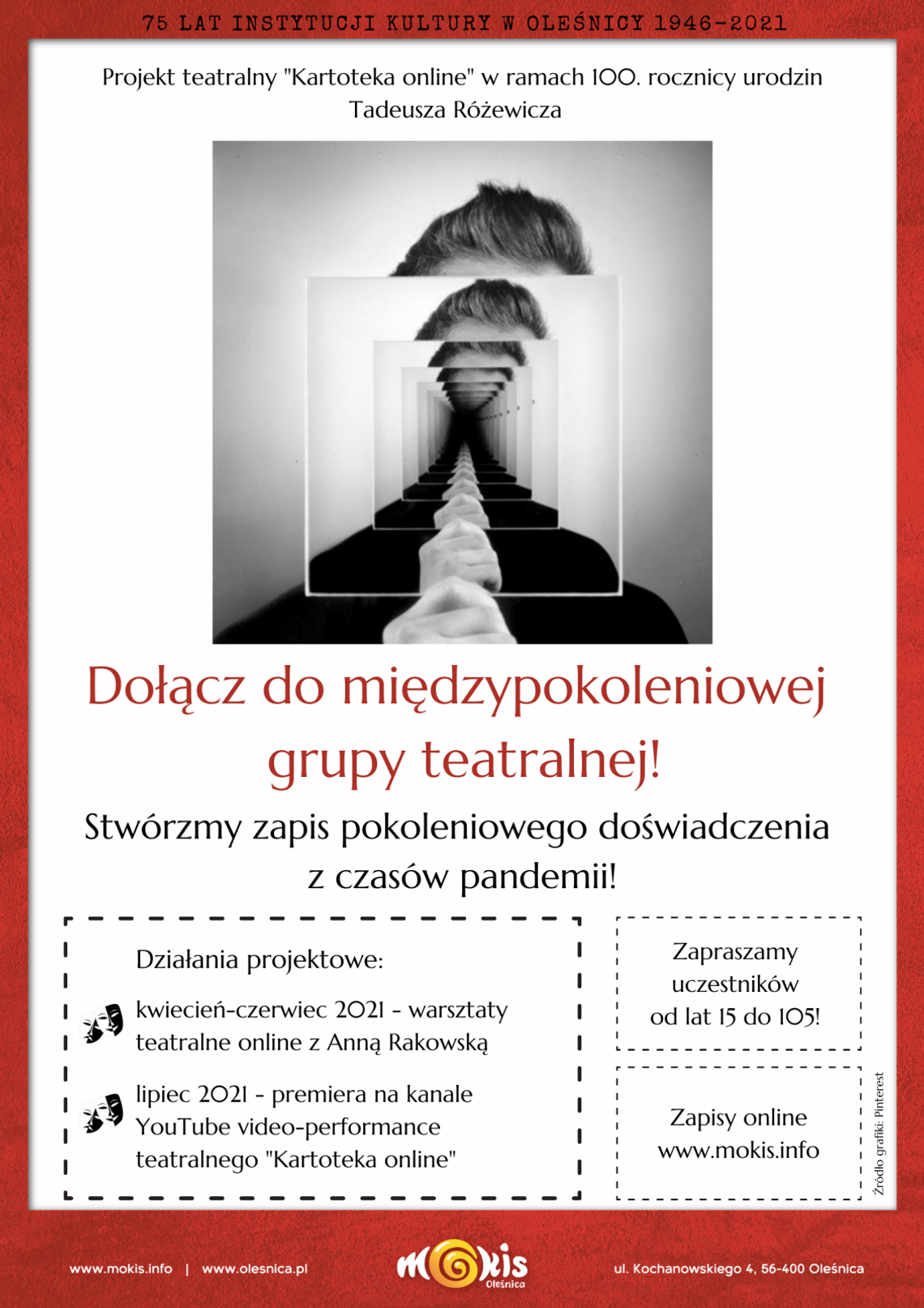 MOiKS zaprasza do udziału w projekcie teatralnym „Kartoteka online”