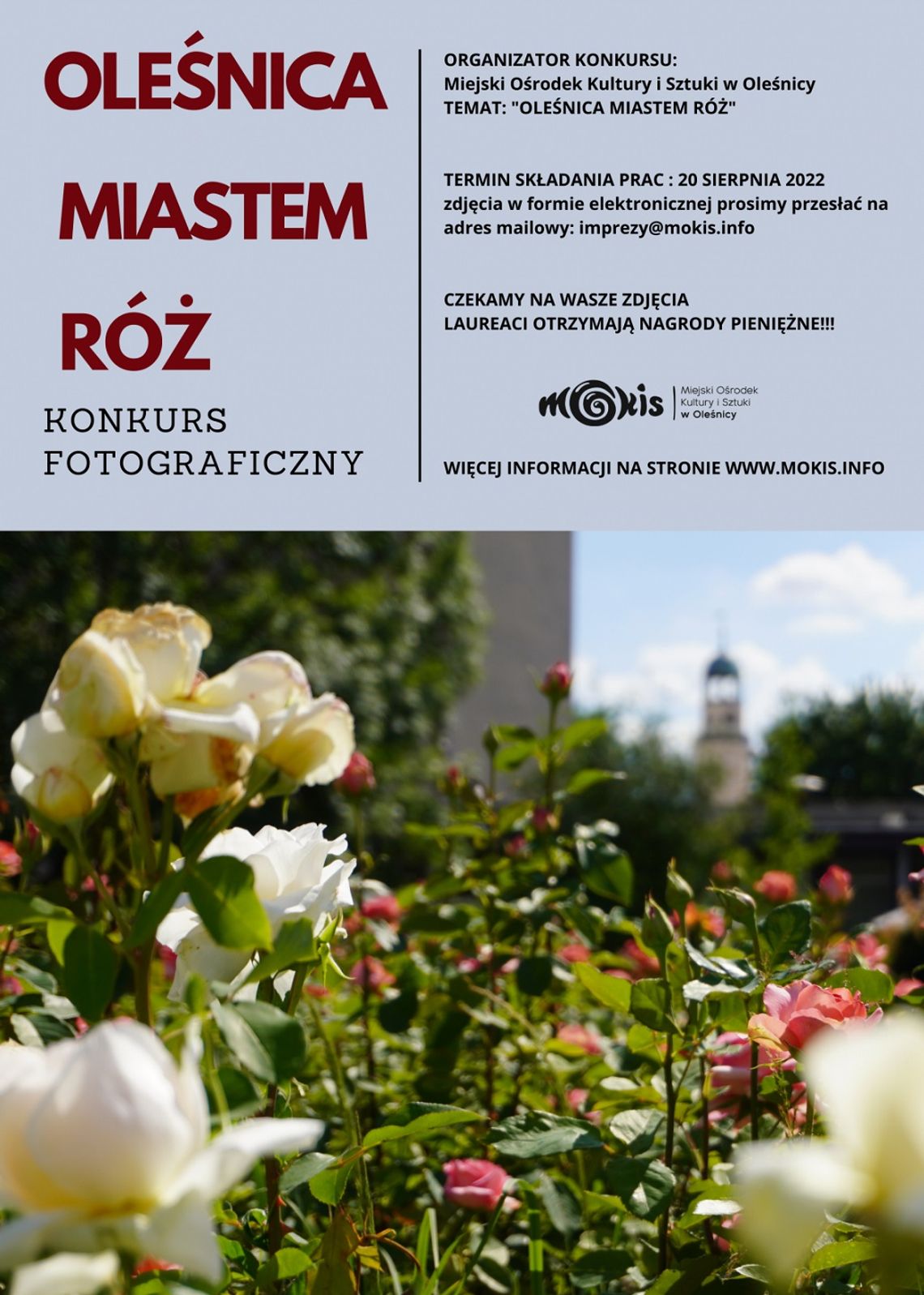 MOKiS zaprasza do udziału w konkursie fotograficznym "Oleśnica Miastem Róż"