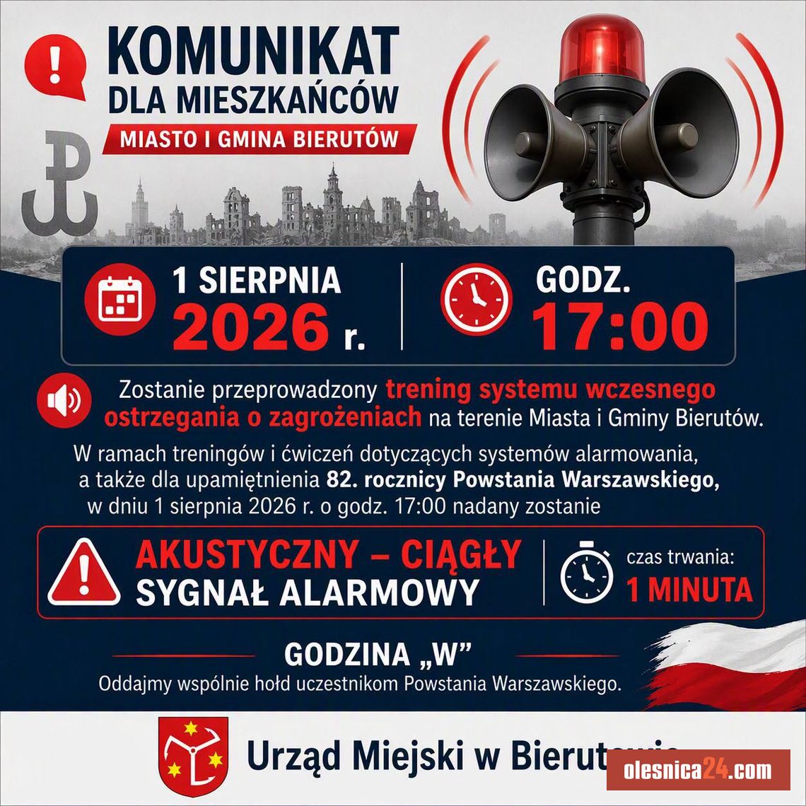 Nie panikujcie! Syreny zabrzmią w rocznicę Powstania Warszawskiego