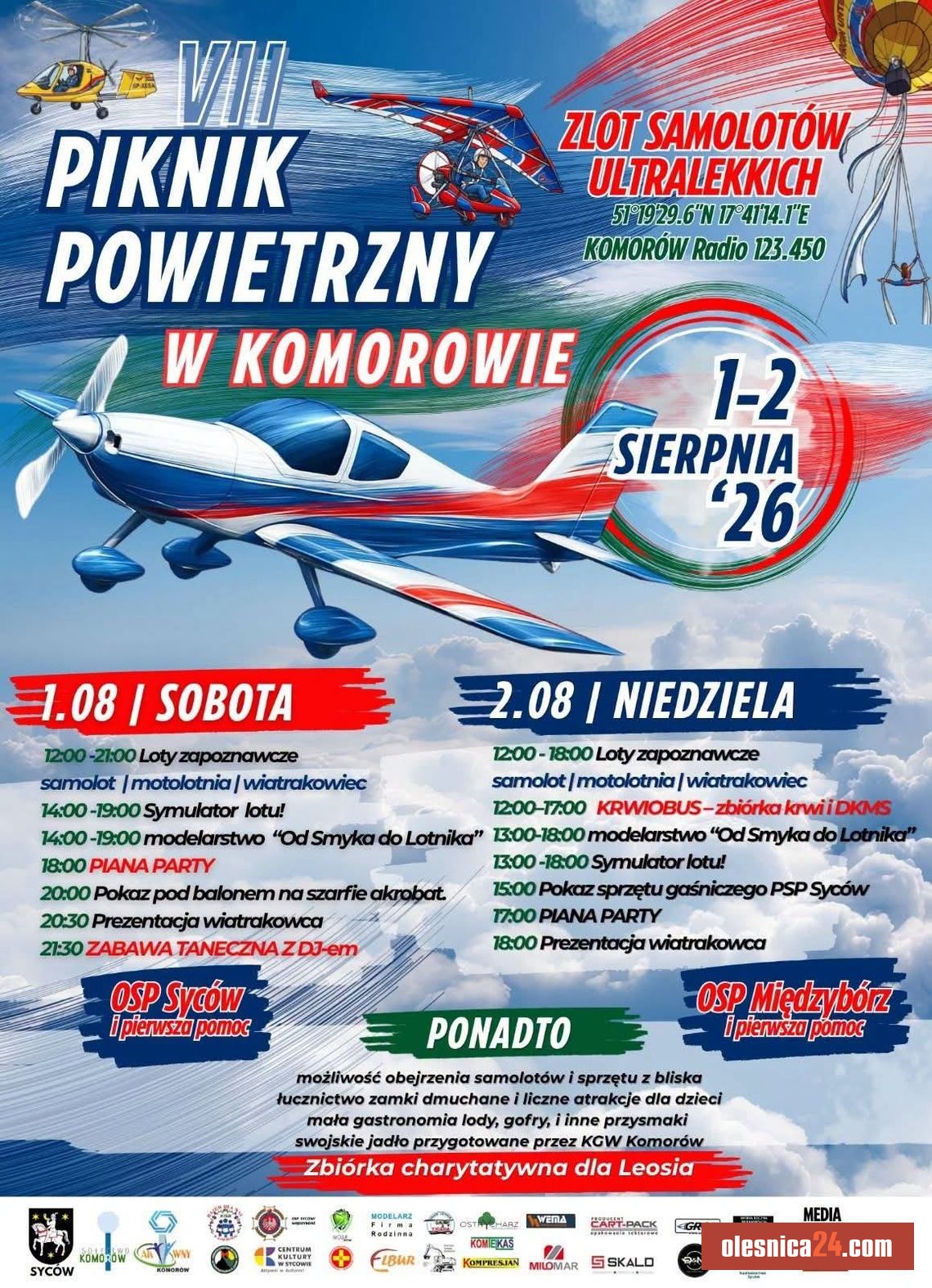 Niebo nad Komorowem eksploduje! VII Piknik Powietrzny i Zlot Samolotów Ultralekkich już 1-2 sierpnia