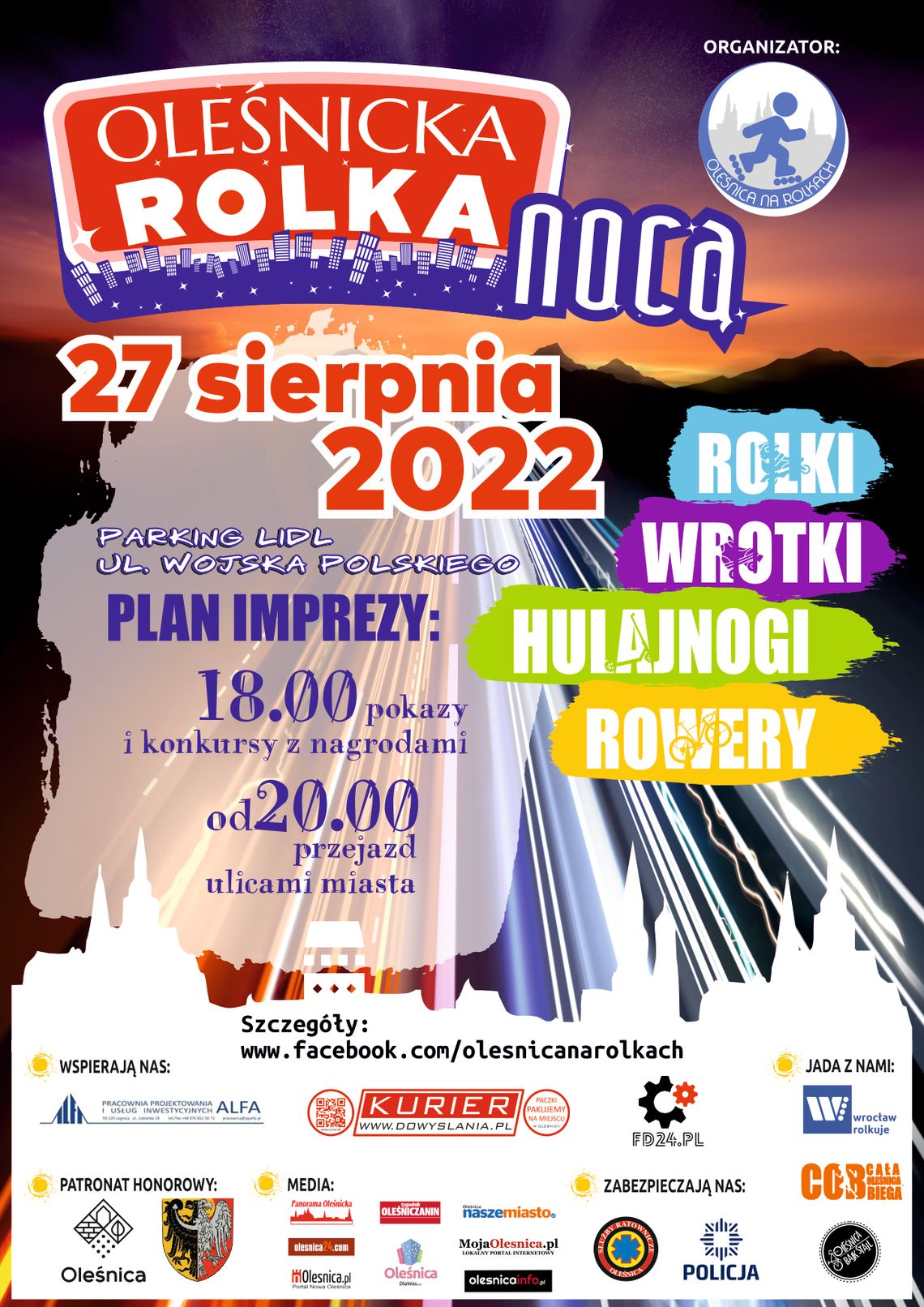 Nocne rolki na zielono