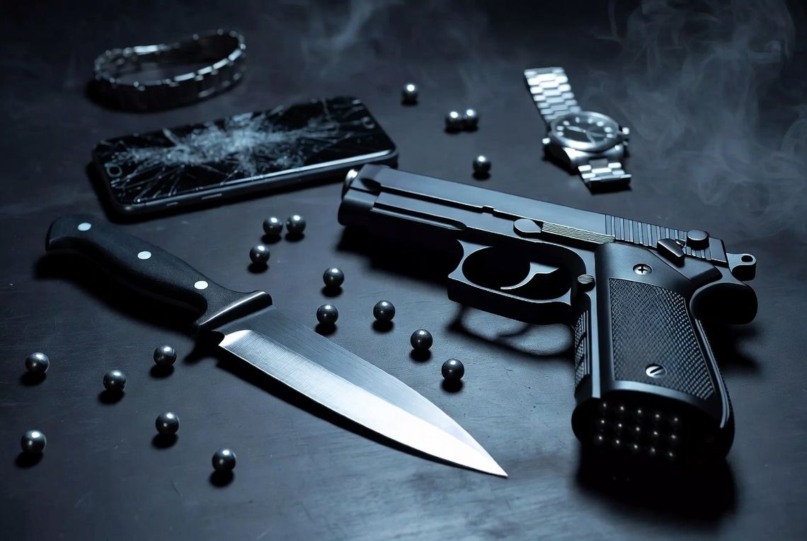 NÓŻ, PISTOLET I GROŹBY ŚMIERCI
