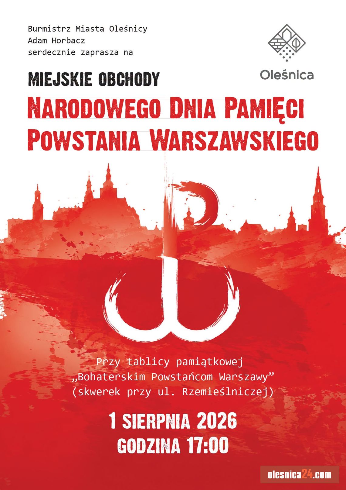 Oleśnica nie zapomina! 82 lata od wybuchu Powstania Warszawskiego – wspólny hołd bohaterom