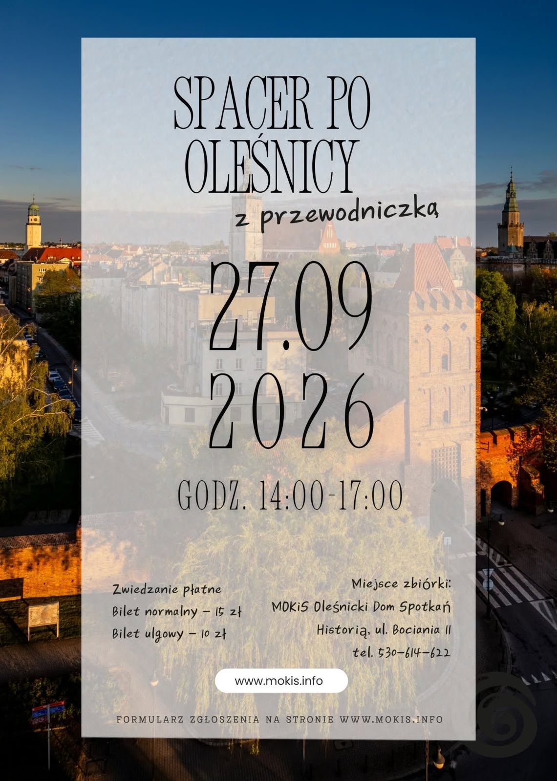 Oleśnica z przewodniczką – ostatni spacer w tym sezonie Oleśnica z przewodniczką – ostatni spacer w tym sezonie