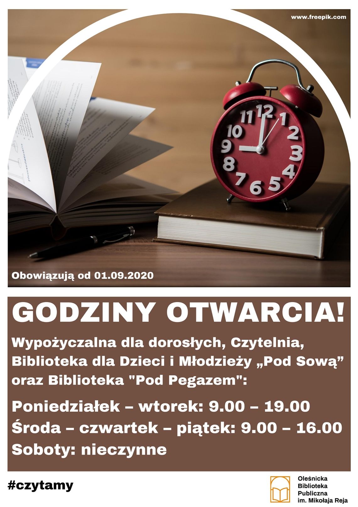 Oleśnicka Biblioteka Publiczna w czasach pandemii - nowe godziny otwarcia i zasady funkcjonowania