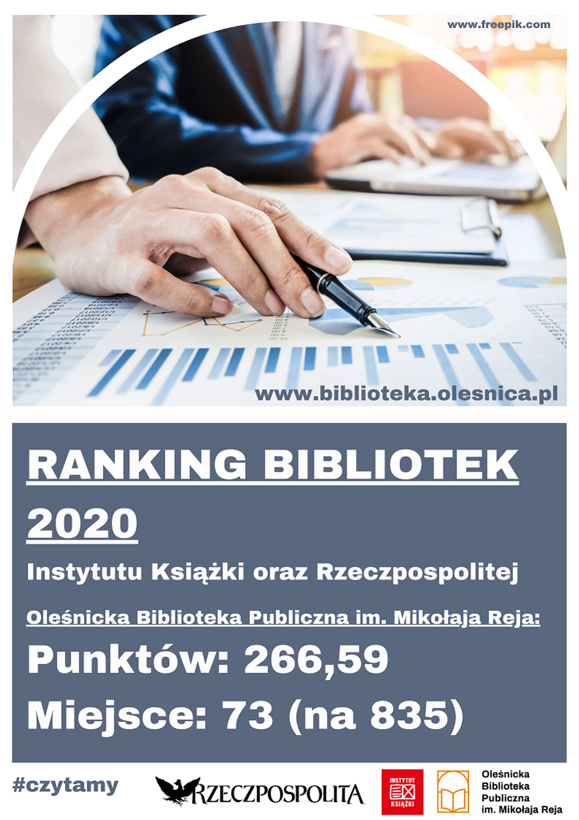 Oleśnicka Biblioteka Publiczna w pierwszej setce bibliotek w Polsce