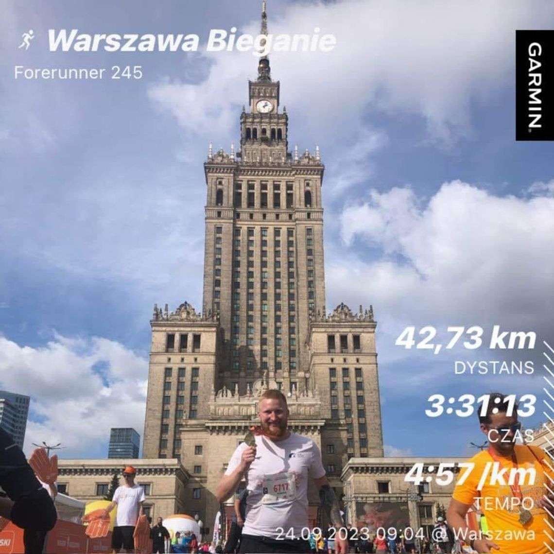 Oleśnicki policjant w 45. Nationale-Nederlanden Maraton Warszawski