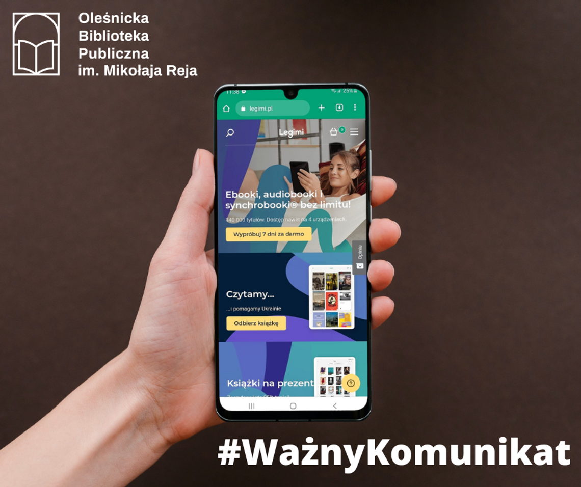 Oleśniczanie czytają na potęgę! Dostęp do platformy Legimi na wyczerpaniu...