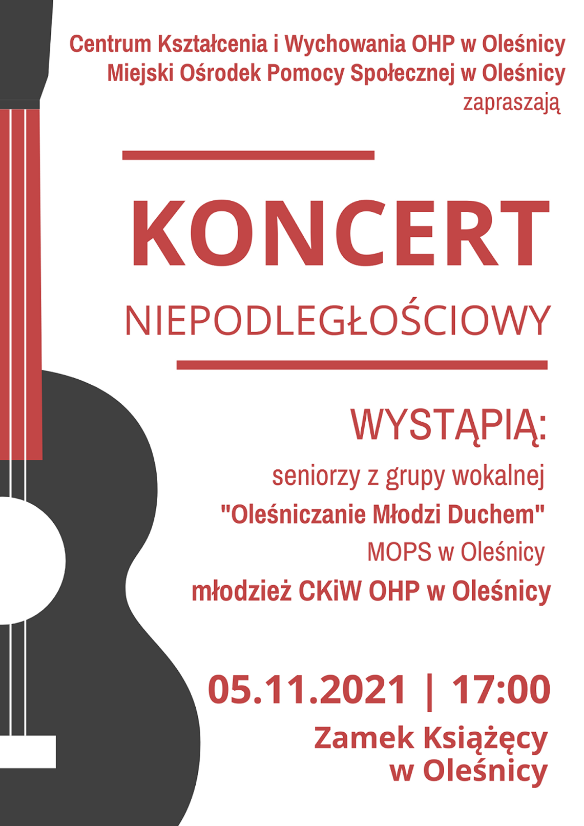 Oleśniczanie Młodzi Duchem i młodzież z OHP dadzą koncert w zamku w Oleśnicy