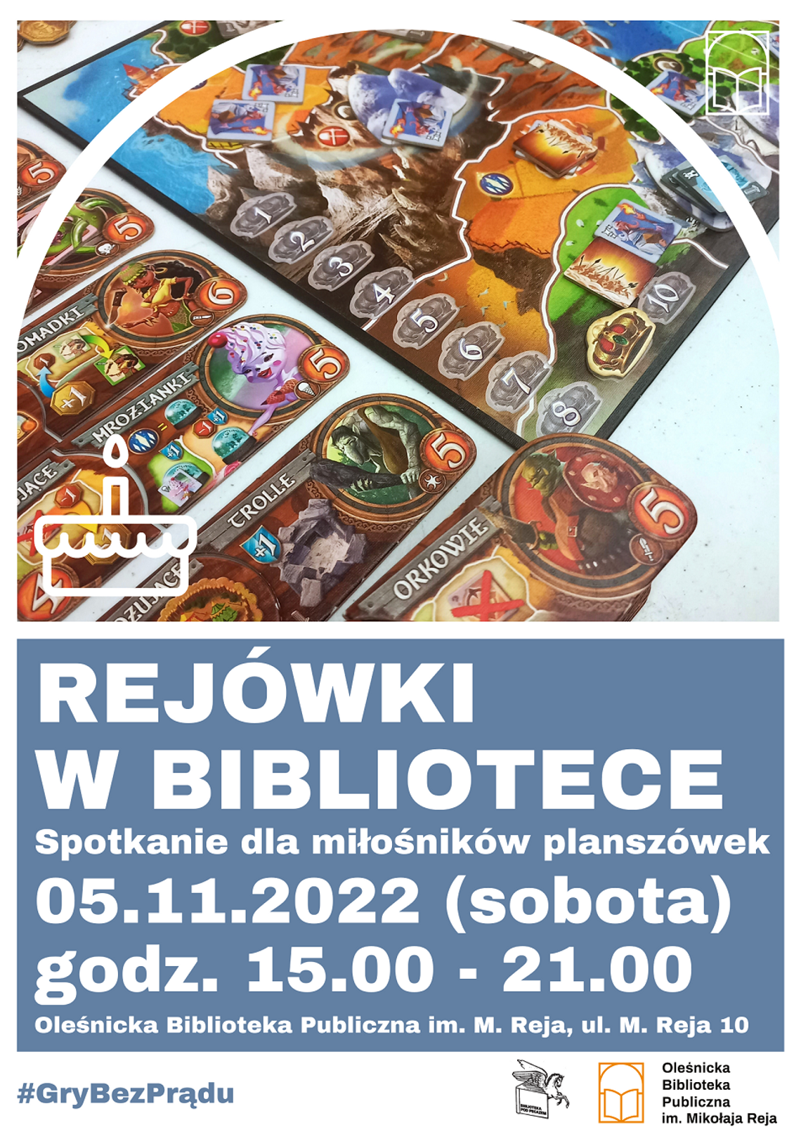 Pierwsze urodziny klubu miłośników planszówek w bibliotece w Oleśnicy