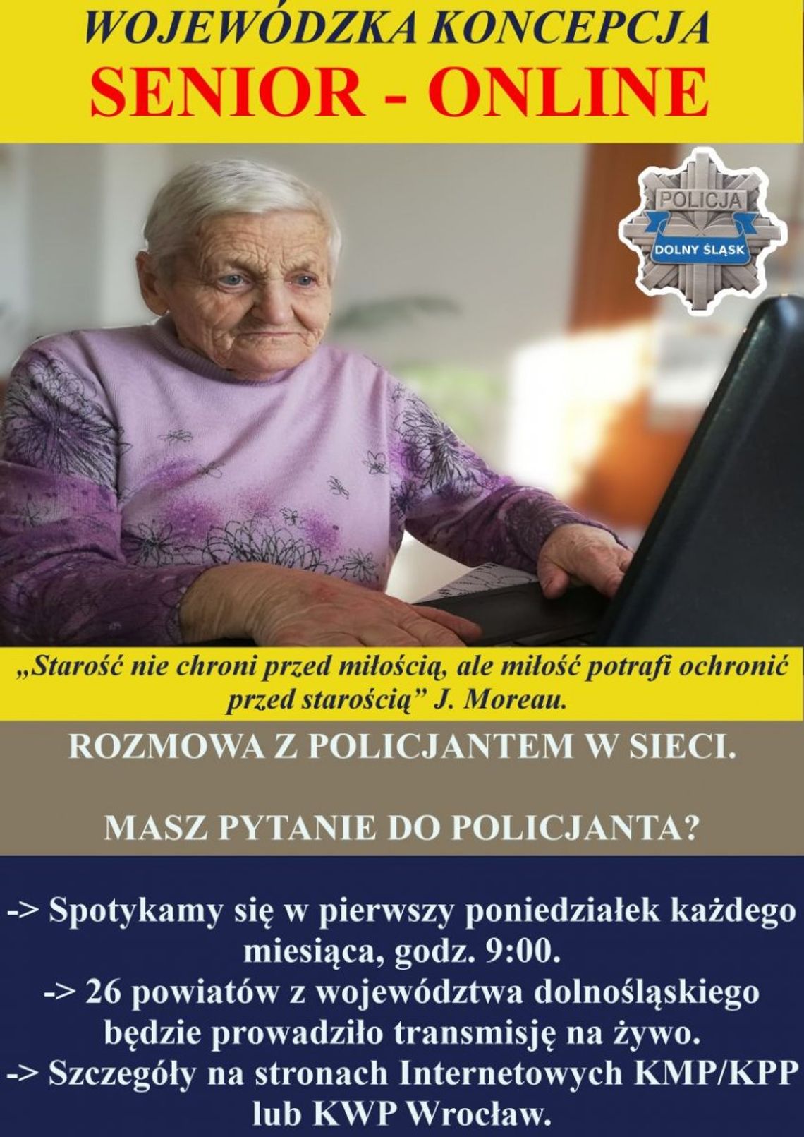 Policja zaprasza seniorów na spotkanie online