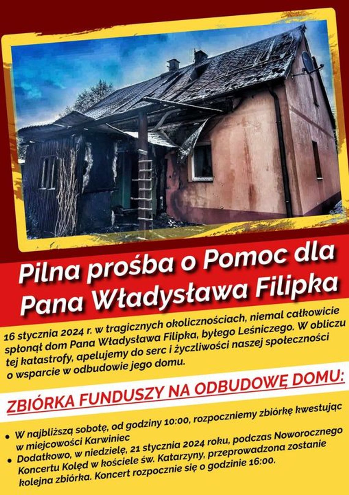 Pomoc dla pogorzelca z Karwinca