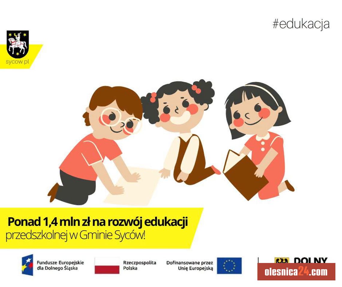 Ponad 1,4 mln zł dla przedszkola w Sycowie. Powstały nowe miejsca i dodatkowe zajęcia Ponad 1,4 mln zł dla przedszkola w Sycowie. Powstały nowe miejsca i dodatkowe zajęcia