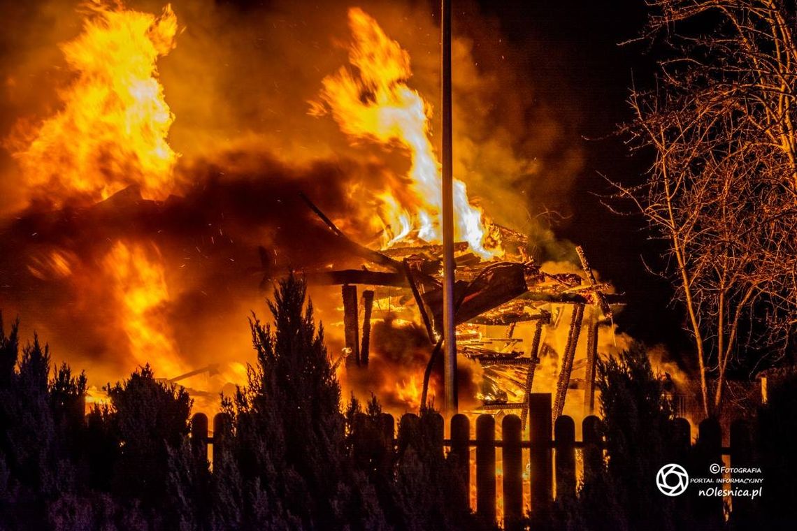 Pożar garażu na Sosnowej w Oleśnicy