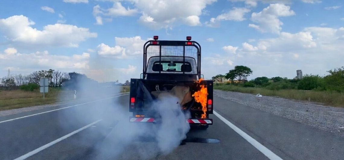 Pożar lawety na trasie S8