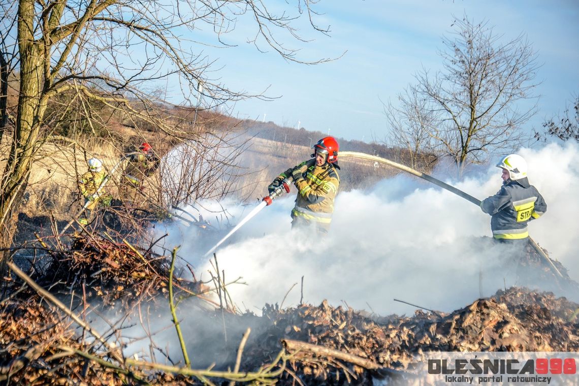 Pożar na Kwadratach w Oleśnicy
