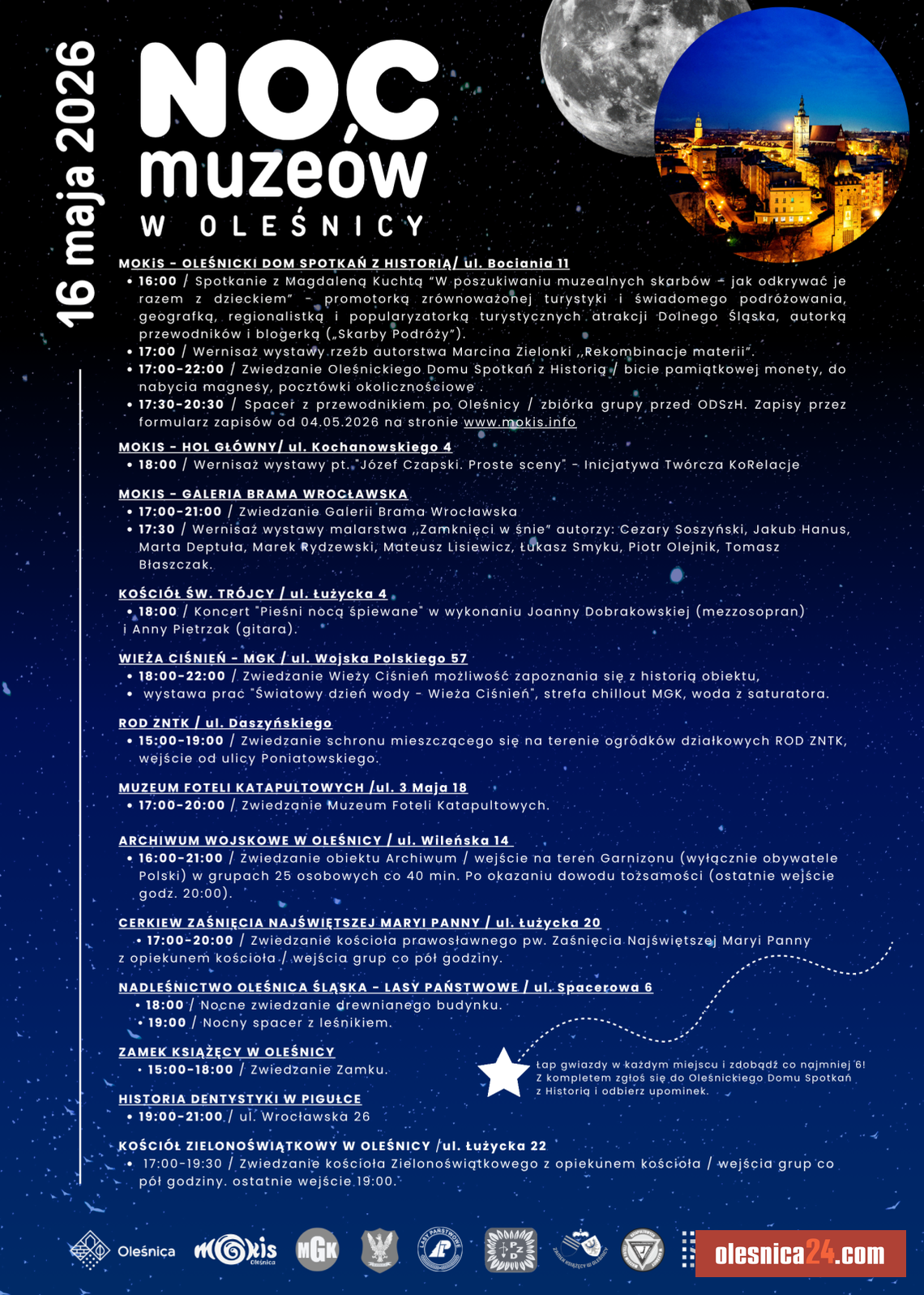Program Nocy Muzeów w Oleśnicy