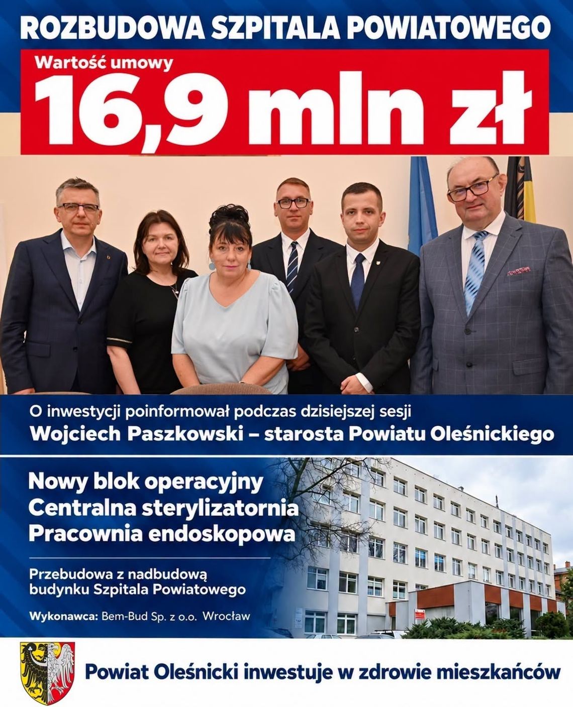 Przełom w oleśnickim szpitalu! Rusza historyczna inwestycja za blisko 17 milionów złotych Przełom w oleśnickim szpitalu! Rusza historyczna inwestycja za blisko 17 milionów złotych