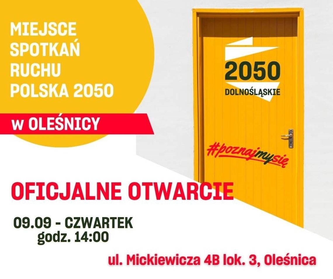 Przewodniczący partii Polska 2050 Szymona Hołowni przyjeżdża do Oleśnicy